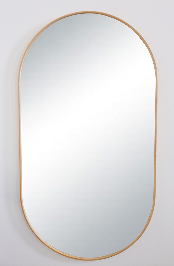 Pill Shaped Mirror (Solid Oak)