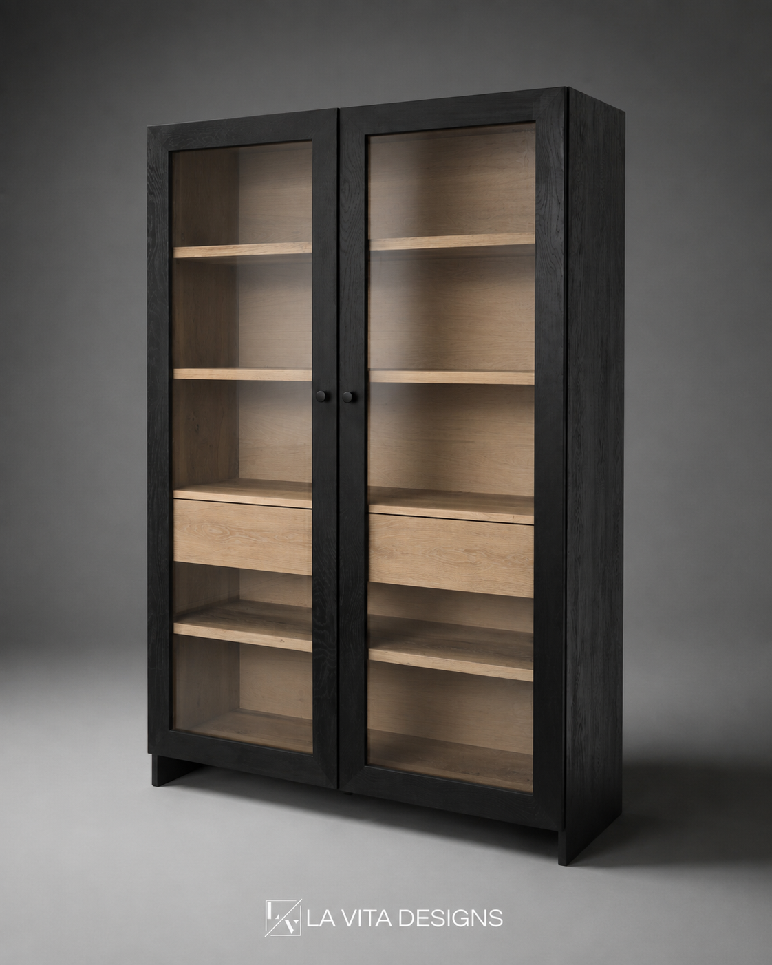 Solid Oak Display Cabinet