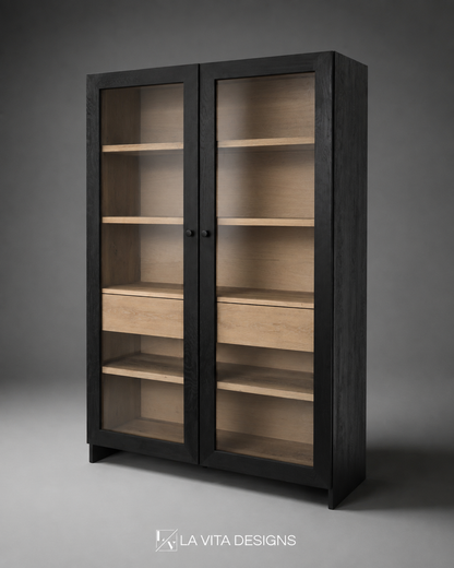 Solid Oak Display Cabinet
