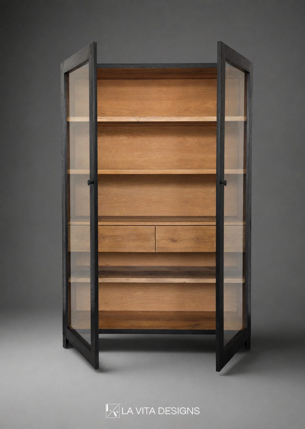 Solid Oak Display Cabinet