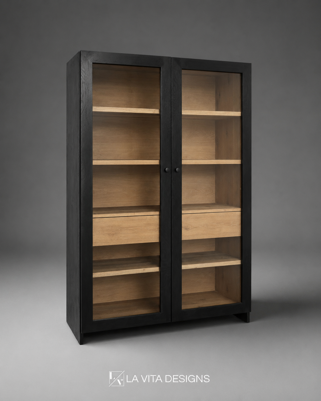 Solid Oak Display Cabinet