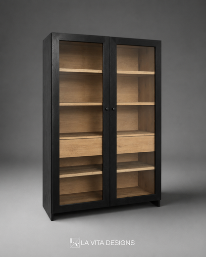 Solid Oak Display Cabinet