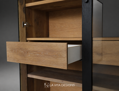 Solid Oak Display Cabinet